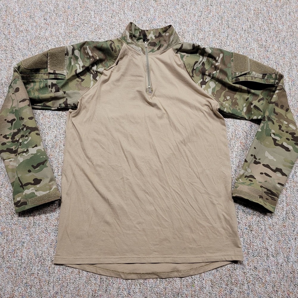 LBX Tactical Shirt Men Large Beige Woodland Camo Ripstop Binter Defense Military